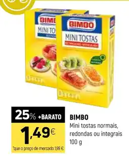 Coviran BIMBO Mini tostas normais, redondas ou integrais promoção