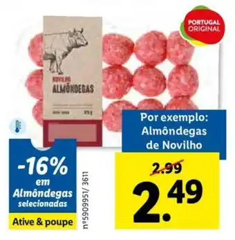 Lidl Almôndegas de Novilho promoção