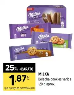 Coviran MILKA Bolacha cookies varios promoção