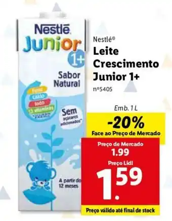 Lidl Nestlé Leite Crescimento Junior 1+ 1L promoção