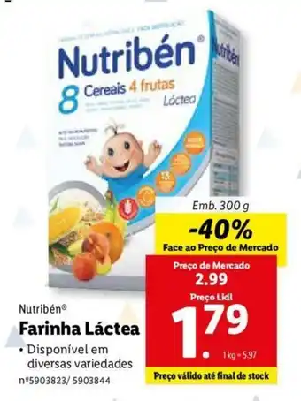 Lidl Nutribén Farinha Láctea 300g promoção