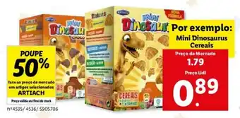 Lidl Artiach Mini Dinosaurus Cereais promoção