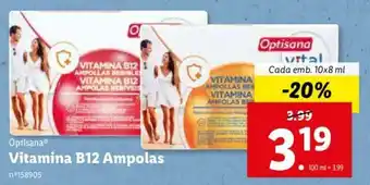 Optisana Vitamina B12 Ampolas 10x8ml
