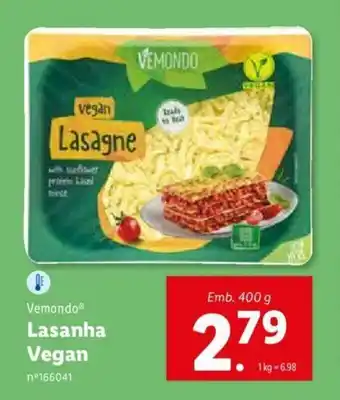 Lidl Vemondo Lasanha Vegan 400g promoção