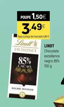 Coviran LINDT Chocolate excellence negro 85% promoção