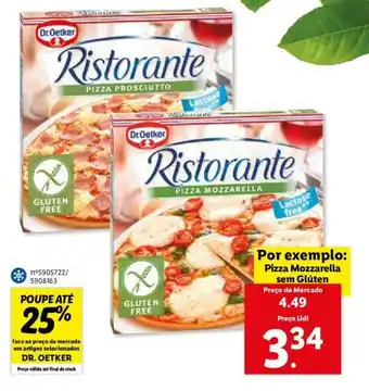 Lidl Dr. Oetker Pizza Mozzarella sem Glúten promoção
