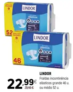 Coviran LINDOR Fraldas incontinência elásticos grande 46 u. ou médio 52 u. promoção