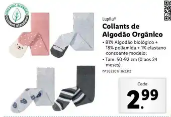 Lidl Lupilu Collants de Algodão Orgânico 50-92cm promoção