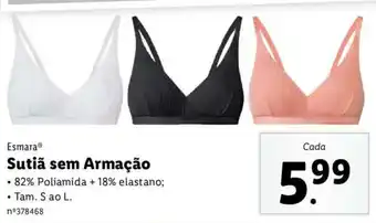 Lidl Esmara Sutiã sem Armação S ao L promoção