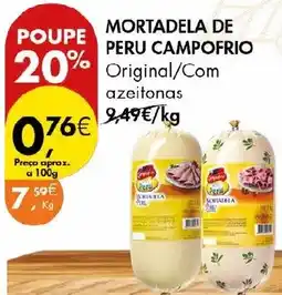 Pingo Doce Mortadela de peru campofrio promoção