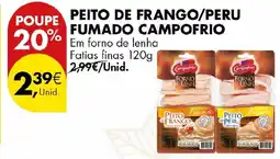 Pingo Doce Peito de frango/peru fumado campofrio promoção