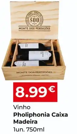 Miranda Supermercados Vinho Pholiphonia Caixa Madeira promoção
