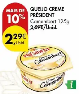 Pingo Doce Queijo creme président camembert promoção