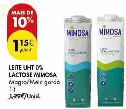 Pingo Doce Leite uht 0% lactose mimosa promoção
