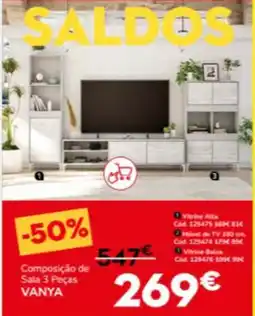 Conforama Composição de Sala 3 Peças VANYA promoção