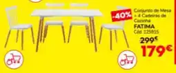 Conforama Conjunto de Mesa +4 Cadeiras de Cozinha FATIMA promoção