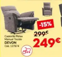 Conforama Cadeirão Relax Manual Tecido DEVON promoção