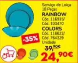 Conforama Serviço de Loiça 18 Peças RAINBOW promoção