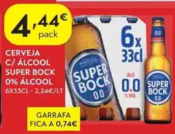 Spar Cerveja c/ álcool super bock 0% álcool promoção