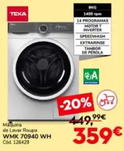 Conforama TEKA Maquina de Lavar Roupa WMK 70940 WH promoção