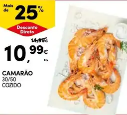 Continente Camarão 30/50 cozido promoção