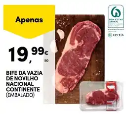 Continente Bife da vazia de novilho nacional continente (embalado) promoção