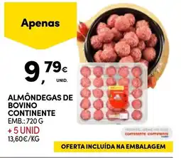 Continente Almôndegas de bovino continente promoção