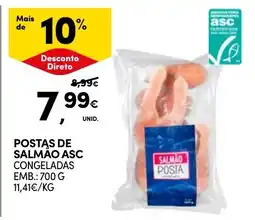 Continente Postas de salmão asc congeladas promoção