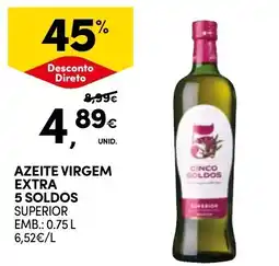 Continente Azeite virgem 5 soldos superior promoção