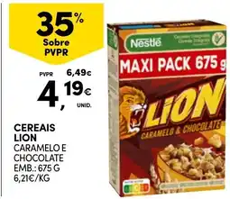 Continente Cereais lion caramelo e chocolate promoção