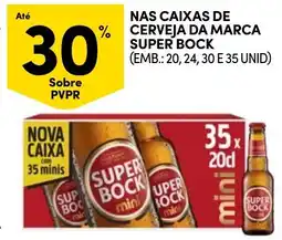 Continente Nas caixas de cerveja da marca super bock promoção