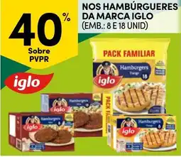 Continente Nos hambúrgueres da marca iglo (emb.: 8 e 18 unid) promoção