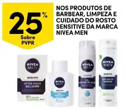 Continente Nos produtos de barbear, limpeza e cuidado do rosto sensitive da marca nivea men promoção
