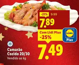 Lidl Camarão Cozido 20/30 promoção