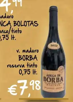 Bolama v. maduro BORBA reserva tinto promoção