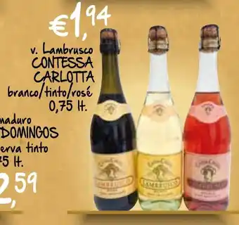 Bolama v. Lambrusco CONTESSA CARLOTTA promoção