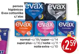 Bolama pensos higiénicos Evax cottonlike c/alas promoção