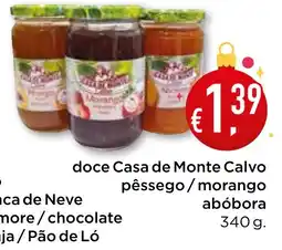 Bolama doce Casa de Monte Calvo pêssego/morango abóbora promoção