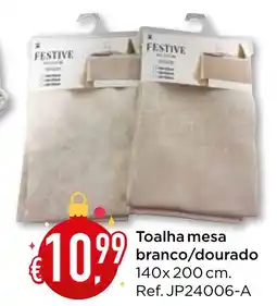 Bolama Toalha mesa branco/dourado promoção