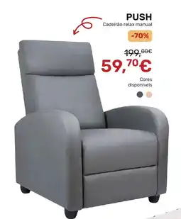 Homy Casa PUSH Cadeirão relax manual promoção