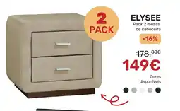 Homy Casa ELYSEE Pack 2 mesas de cabeceira promoção