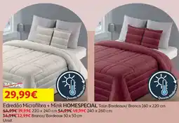 Auchan Edredão Microfibra + Mink HOMESPECIAL promoção