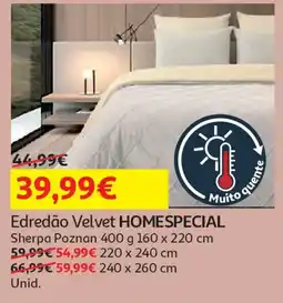 Auchan Edredão Velvet HOMESPECIAL promoção