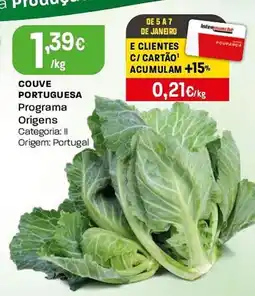 Intermarché Couve portuguesa Programa E CLIENTES C/CARTÃO' ACUMULAM +15% promoção