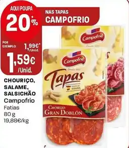 Intermarché Chouriço, salame, salsichão Campofrio Fatias promoção