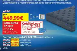 Auchan Colchão Solteiro MOLAFLEX Moon 90 x 190 cm promoção