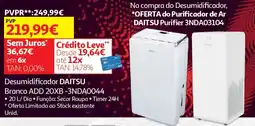 Auchan Desumidificador DAITSU Branco ADD 20XB-3NDA0044 promoção