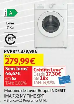 Auchan Máquina de Lavar Roupa INDESIT IMA 762 MY TIME SPT promoção