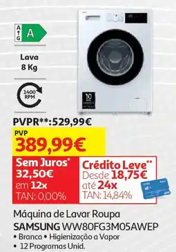 Auchan Máquina de Lavar Roupa SAMSUNG WW80FG3M05AWE promoção