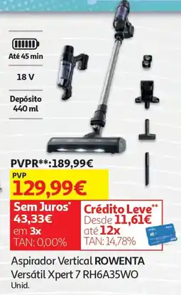 Auchan Aspirador Vertical ROWENTA Versátil Xpert 7 RH6A35WO promoção